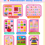 Exorany 8-Page Busy Board for Toddler Girl, Sensory Learning Toy with 20+ Activities, Soft Felt Material, Lightweight and Compact Design