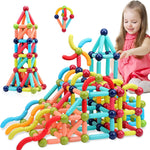 Couomoxa Magnetic Building Blocks for Toddlers: 42-Piece Set for Early STEM Learning with Large Pieces
