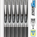 Pentel EnerGel RTX Retractable Liquid Gel Pen, (0.7mm), Medium Line, Metal Tip, Black Ink, Pack of 6 (BL77BP6A)