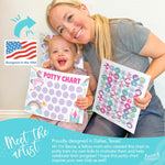 Hadley Designs Potty Training Chart for Toddlers Girls -10 Sticker Potty Chart for Toddlers Girls, 8.5x11" Potty Training Sticker Charts for Toilet Success, Unicorn Toddler Reward Chart for Kids