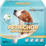 HONEY CARE All Absorb Petrichor Male Dog Wrap, Fresh Smell Dog Diaper, Disposable, Small, White, 100 Count