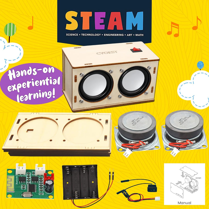 STEM Speaker Kit: Build Your Own Bluetooth Speaker for Kids & Adults - Science Experiment Electronics DIY Set