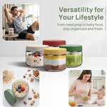 8 oz Small Glass Containers with Lids, Food Storage Jars, 6pk | Perfect for Chia Pudding Jam Snacks Yogurt Overnight Oats Candy ,Dishwasher safe,Airtight