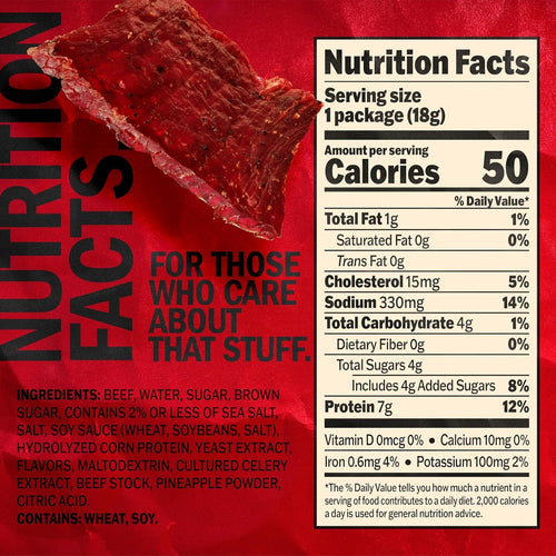 Jack Link's Beef Jerky Multipack - Original - Made with 100% Real Beef - Ready to Eat Real Meat Protein Snacks - 7g Protein per Serving - 0.625 oz Bags (20 Pack)