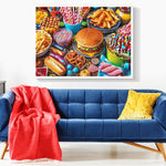 500-piece adult jigsaw puzzle with hamburger theme and 20.5x15 in size