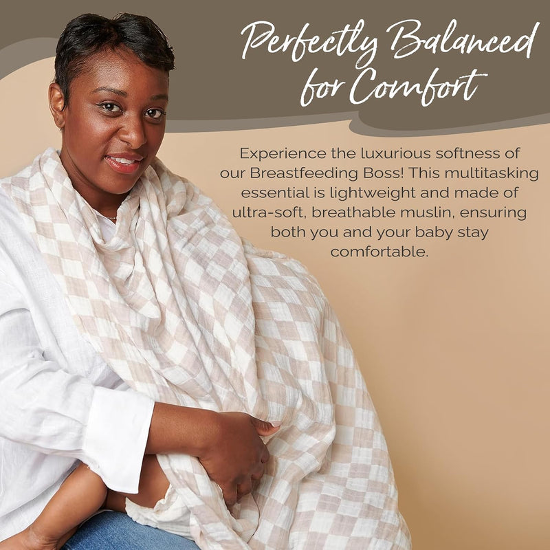 Itzy Ritzy Breastfeeding Boss Multi-Use Baby Wrap & Cover (Checkerboard)