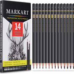 MARKART Professional Drawing Sketching Pencil Set - 14 Pieces,Graphite,(12B - 4H), Ideal for Drawing Art, Sketching, Shading, Artist Pencils for Beginners & Pro Artists
