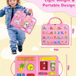 Exorany 8-Page Busy Board for Toddler Girl, Sensory Learning Toy with 20+ Activities, Soft Felt Material, Lightweight and Compact Design