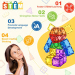 Coodoo 60 PCS Magnetic Building Tiles for Kids STEM Toy Preschool Kindergarten Toddler Toy Development