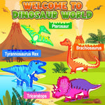 Coodoo Dinosaur Toys Magnetic Tiles Lava Dinosaur World Set - Magnetic Blocks Building for Kids 3-5 5-7 Girls Boys Toy Age 4-6 6-8, Classroom Must Haves Toddler Sensory for 3+ Year Old Kids Toys