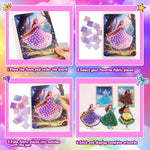 8PCS Poke Art Kits - Magical Princesses, Mess-Free Fabric Creative Art, DIY Arts and Crafts Toys for Kids Ages 3-12, Birthday Gifts & Party Favors for Girls & Boys 4, 5, 6, 7, 8, 9 Years Old