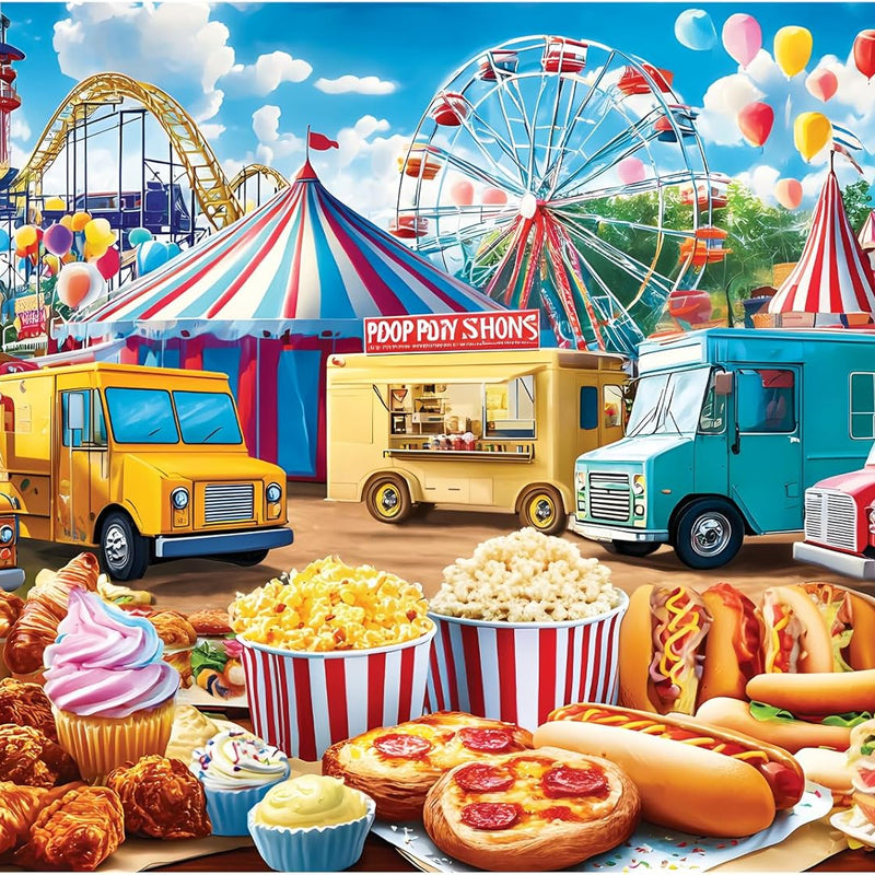 500 piece retro style jigsaw puzzles for adults, perfect for car and food station enthusiasts