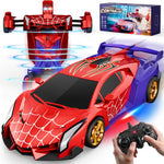 Spider Transform RC Car with Eye & Underbody Lights, 2.4GHz Remote Control, Fast 360°Rotation Robot Toy for Boys 3-12 Years Old