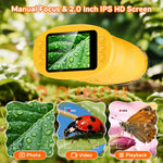 1000X Digital Handheld Microscope for Kids with 2.0" IPS Screen, Orange, STEM Science Lab Gift for Boys & Girls Age 4-12