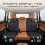 SMART ELF Car Seat Protector, 2Pack Seat Protector Protect Child Seats with Thickest Padding and Non-Slip Backing Mesh Pockets for Baby and Pet,Sedan SUV Truck (Black)