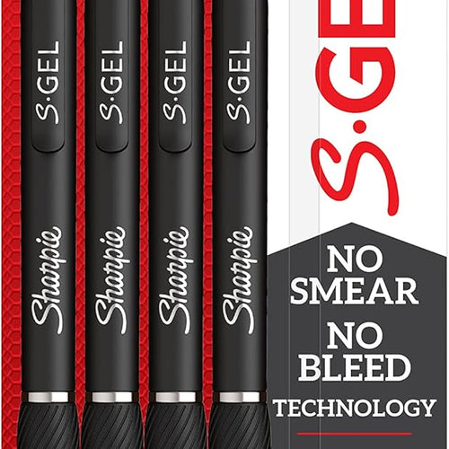 Sharpie S-Gel Pens, Ultra Fine Point (0.38mm), Black Gel Ink, 4 Count