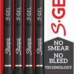 Sharpie S-Gel Pens, Ultra Fine Point (0.38mm), Black Gel Ink, 4 Count