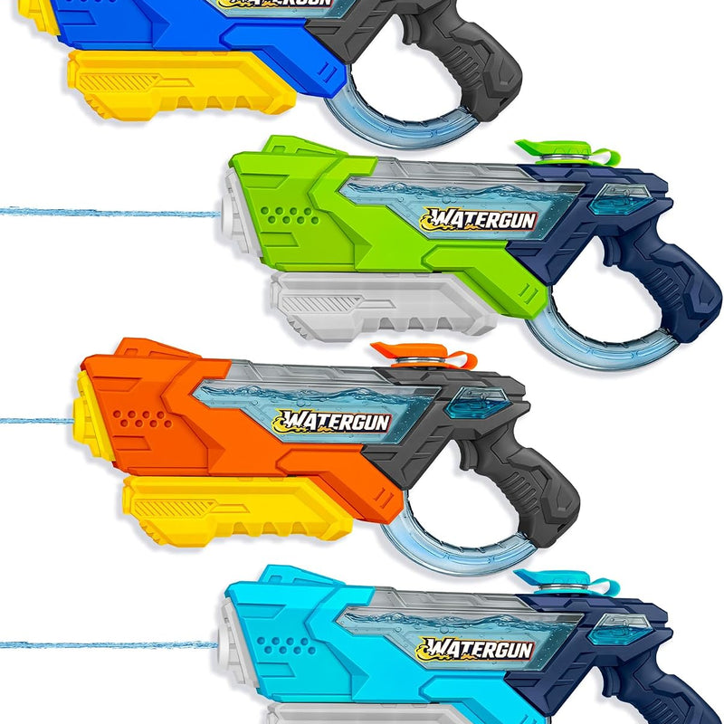 4 Pack Water Guns for Kids and Adult, Long Range 600ML Water Squirter, Colorful Super Blaster Soaker with Clear Visible Water Tank, Swimming Pool Summer Beach Outdoor Fighting Toys