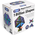 tosy 1 billion shape magnetic pyramid stone, 12 pieces, 243 magnets, holographic design, puzzle and STEM toy
