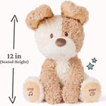 GUND Baby Peeki the Puppy Animated Plush, Singing Stuffed Animal, Sensory Toy for Babies and Toddlers, Plays Peek-a-Boo and Sings, Brown/Cream, 12”