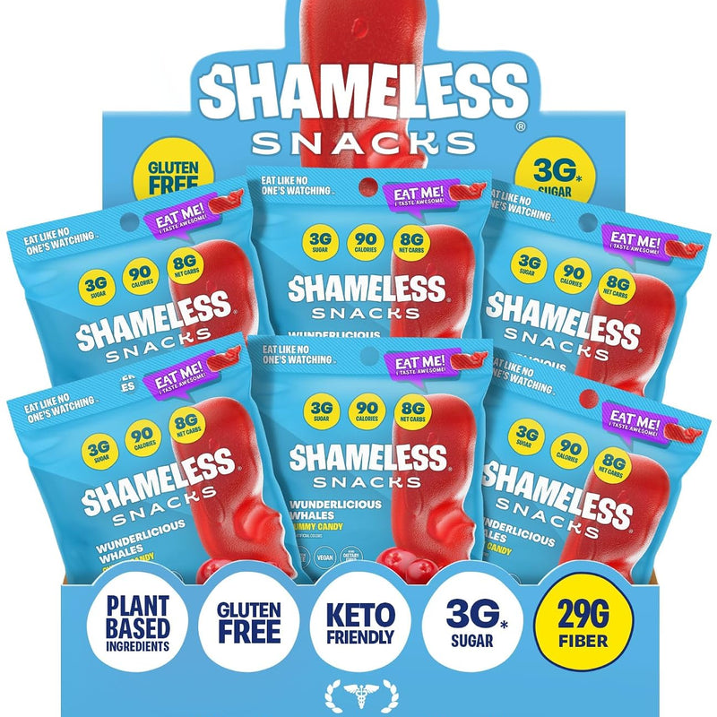 Shameless Snacks Candy Carnival - Sour Gummy Variety Pack & Fruit Snacks | Strawberry Orange Mango Cola Gummies, Keto 3g Sugar - Gluten Free Vegan Candy for Kids & Adults