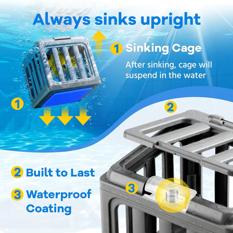 Funscape Kids Pool Diving Toy, Water Swimming Dive Game, Toddler Bath Toys | 6 Fish Cages 6 Floating Animals, Fun Swim Pool Game Outdoor Beach Lake Summer Party Gifts 3 4 5 6 7 8 10 12 Year Old Boy Girl
