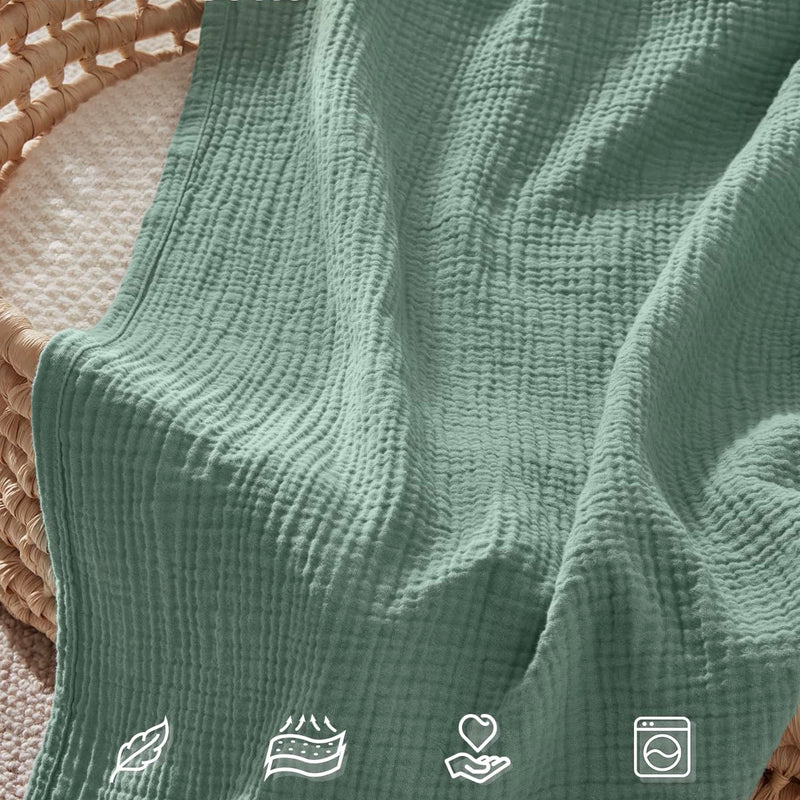 Blissful Diary Muslin Nursing Cover for Breastfeeding, Breathable Breastfeeding Cover up with Arch Neckline for Women, Nursing Apron (Roman Green)