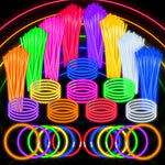 springflower 100pc glow sticks bulk party favors, 8" glow in the dark party supplies, kids or adult party accessories