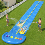 Evoio Water Slide, 32.8FT Inflatable Splash Water Slip with 2 Racing Lanes for Kids Boys Girls Adults, Water Slide Outdoor Water Toys for Backyard Garden
