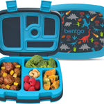 Bentgo Kids Prints Leak-Proof, 5-Compartment Bento-Style Kids Lunch Box - Ideal Portion Sizes for Ages 3-7, Durable, Drop-Proof, Dishwasher Safe, & PFAS & BPA-Free Materials (Dinosaur)