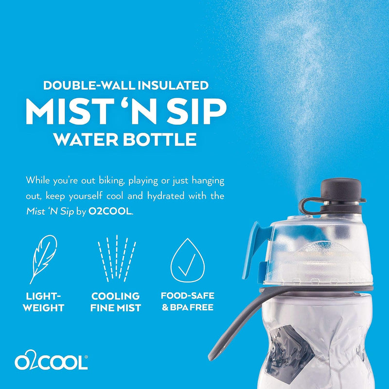 O2COOL Mist N Sip 20 oz Misting Reusable Sports Water Bottle Soccer | Yes