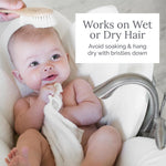 Natemia Wooden Baby Hair Brush - Natural Goat Hair Bristles - Gentle Soft Bristles for Scalp Massage - Cradle Cap Comb for Flake Removal - For Baby Grooming Kit & Toddler Hair Brush