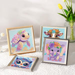 Acelii 6 Pack 5D Cartoon Diamond Painting Kits for Kids Beginners | Cute Animals DIY Diamond Art Kit for Kids,Full Round Drill Big Gem Art for Kid,Home Wall Decoration 6X6 inch