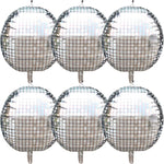Silver Disco Balloons 10PC Set 10in & 18in Round Balloons 70s 80s Theme Party Decorations