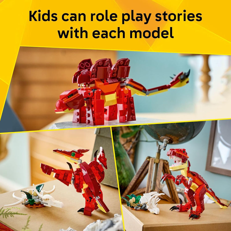 lego creator 3 in 1 fierce dinosaur building toy for kids ages 8 and up