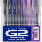 Pilot G2 Premium Gel Roller Pens, G2 Boost Pink Pens Pack, The Colors of Optimism, 8 Pack Pouch, Fine Point 0.7 mm, Assorted