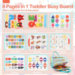 Teefrye Toddler Busy Board Montessori Toy for Toddlers 1-3 Year Old with Preschool Learning Fine Motor Skills Toy Quiet Book Gift for Kids