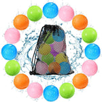 Tlitlimom 16Pcs Reusable Water Bomb Balloons, Pool Beach Toys for Kids ages 3-12, Summer Toy Water Toy for and Girls, Outdoor Activities Water Games Toys Self Sealing Water Splash Ball for Fun