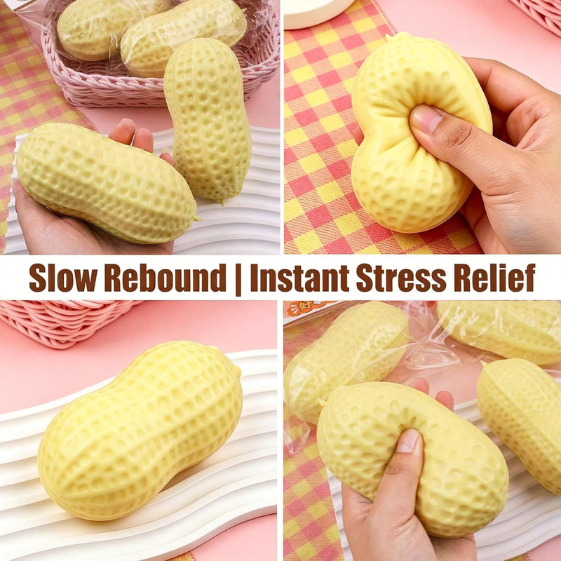 Peanut Squishies, Peanut Shaped Squish Balls,Squeeze Dough Ball ,Soft Stress Relief Sensory Fidget Toys,Soft Stress Relief Sensory Fidget Toys for Adults Anxiety Relief Hand Relax