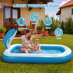 Splash Pads for Toddlers 1-3, Dolphin Toy Sprinkler for Kids, Outdoor Play Mat for Babies, 68" Backyard Inflatable Kiddie Pool, Splash Pad for Kids Ages 4-8, Birthday Gifts for 1 Year Old Boy Girl