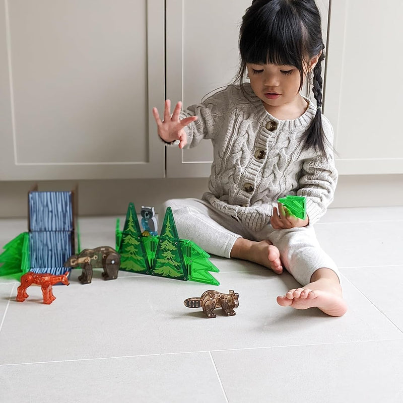 MAGNA-TILES Forest Animals 25-Piece Magnetic Construction Set, The ORIGINAL Magnetic Building Brand