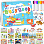 Toddler Busy Book, Montessori Educational Toys for 3 4 5 Year Old Gifts | Learning Toy, Preschool Learning Activities, Tracing Coloring Activity Books for Kids Ages 3-5, Car Airplane Travel Toys