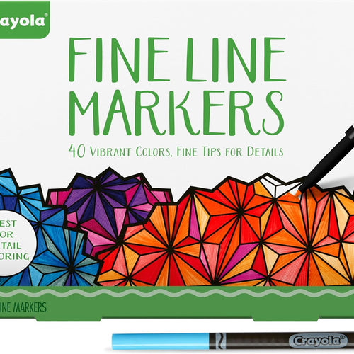 Crayola Fine Line Markers for Adults (40ct), Skinny Marker Set for Adult Coloring Books, Gift for Teens, Aesthetic Art Supplies, Stress Relief Activity