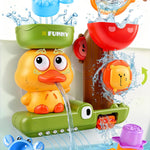 Toddler Bath Toys for Kids Ages 1-3 Waterfall Bathtub Toys for Toddlers 2-4 | with 3 Stacking Cups No Mold Baby Bath Toys Interactive Duck Water Shower Toys for Boys Girls Gifts with Strong Suction Cups