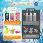 Timetome DIY Squishy Maker Kit for Kids Ages 3+ | Magic Water Elf Gel Toy Set with 20 Gels & 10 Molds, Glitter Glow Sensory Craft Activity for Creative Play