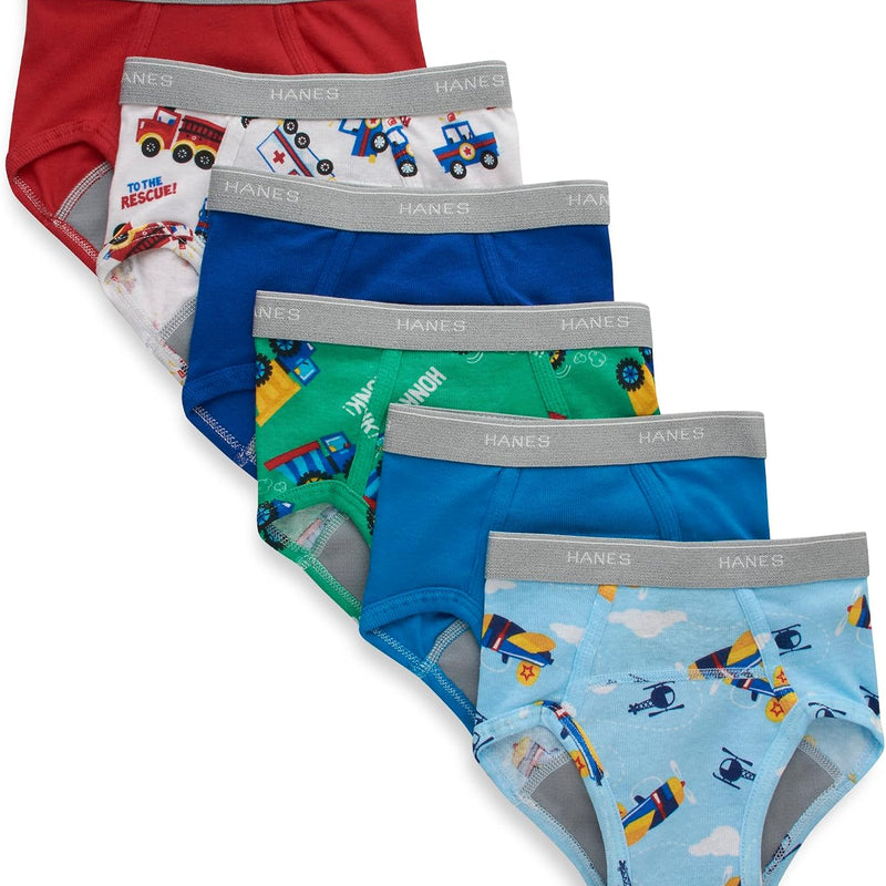 Hanes Boys' Potty Training Underwear, Light Leaks Toddler Cotton Briefs and Boxer Briefs, Multi-pack