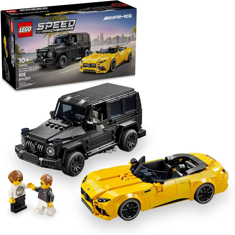 LEGO Speed Champions Mercedes-AMG G 63 & SL 63 building toy cars for kids 10+ years old, collectible model car gifts