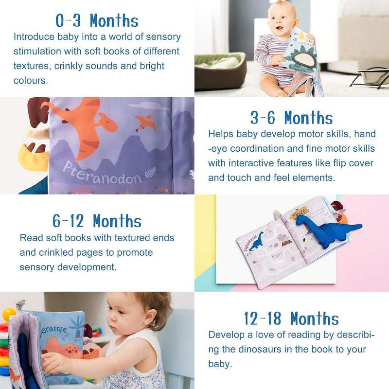 Richgv Baby Books 0-6 Months,Early Development Toy,Baby Boy Gifts Baby Toys | Touch Feel Crinkle Book 0-3-6-12 Months, Baby Shower Gifts, Newborn Infant Tummy Time Toy, Baby Stocking Stuffers, Xmas Gifts