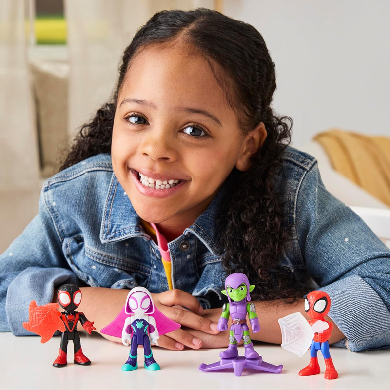 Marvel Spidey and His Amazing Friends Web-Slinging Adventure Set, 3-Inch-Scale (7.6 cm) Action Figure Set, Spider-Man Toys for Kids Ages 3+ (Amazon Exclusive)