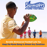 Swimways Hydro Waterproof Football, Outdoor Games for Adults and Kids, Swimming Pool Accessories and Pool Party Games,9.25 Inches, Green